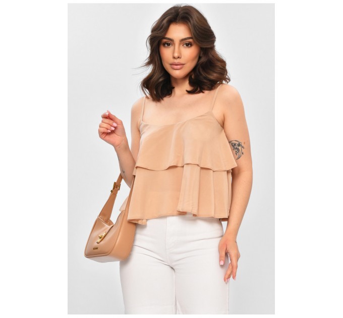 Майка жіноча однотонна бежевого кольору 202607L