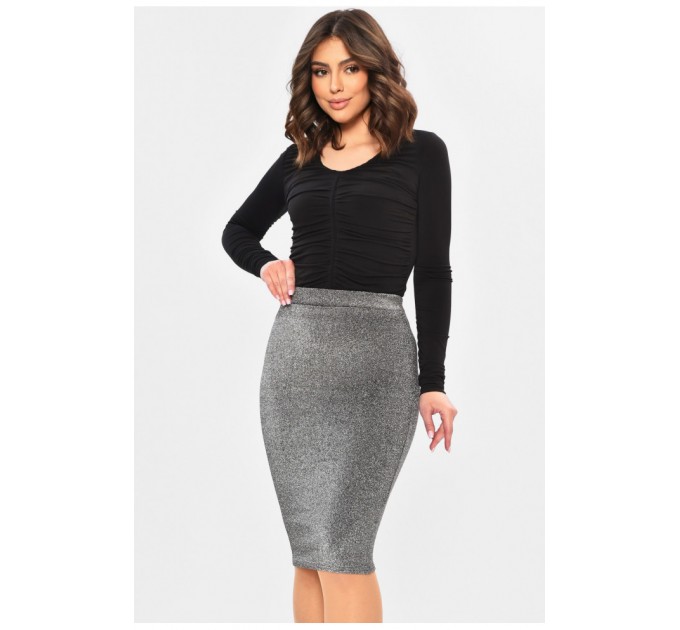 Спідниця жіноча однотонна сірого кольору 202628L