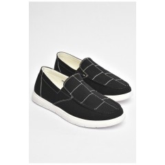 Мокасини чоловічі чорного кольору текстиль 202850L
