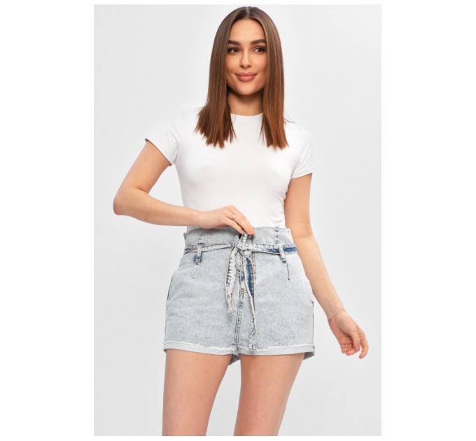 Шорты женские джинсовые голубого цвета 202985L
