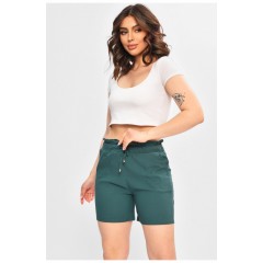 Шорты женские однотонные зеленого цвета 203007L
