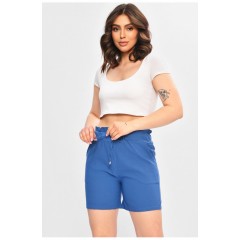 Шорти жіночі однотонні синього кольору 203008L