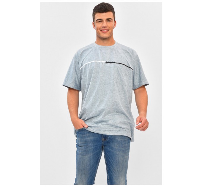 Футболка чоловіча батальна світло-сірого кольору 203050L