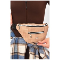 Бананка жіноча бежевого кольору з принтом 203325L