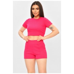 Костюм женский однотонный малинового цвета 203347L