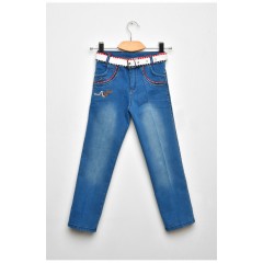 Джинси дитячі для дівчинки синього кольору 203453L
