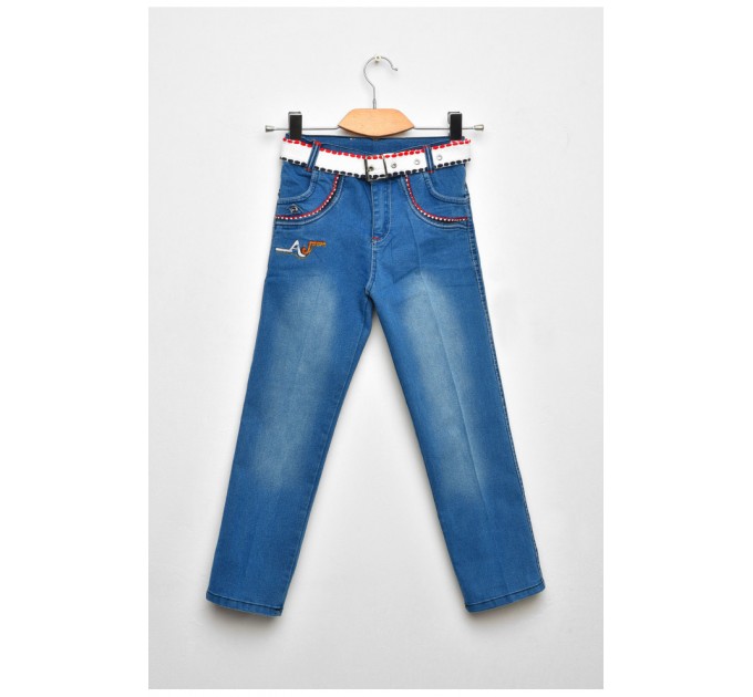 Джинси дитячі для дівчинки синього кольору 203453L