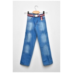 Джинсы детские для девочки голубого цвета 203456L