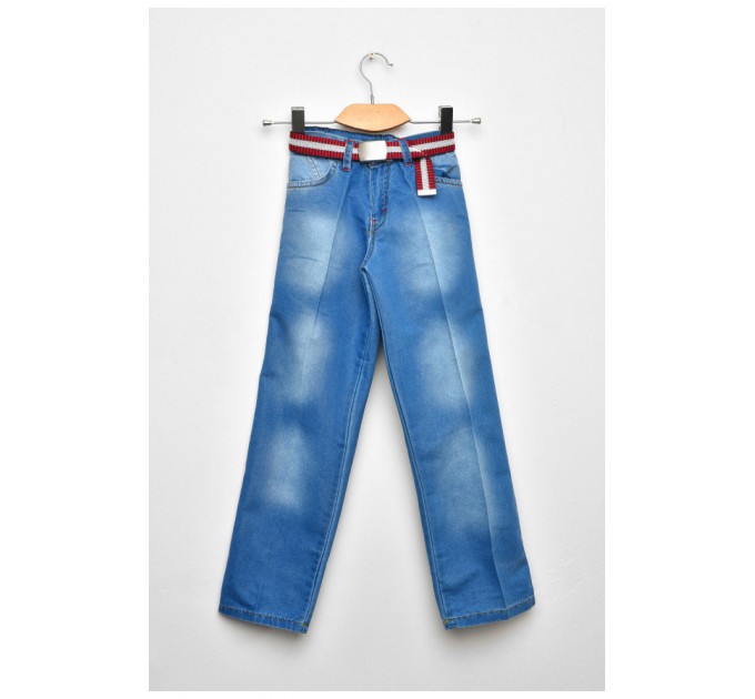 Джинсы детские для девочки голубого цвета 203456L
