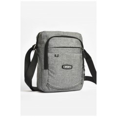 Сумка чоловіча через плече текстиль сірого кольору 203619L