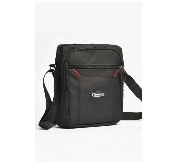 Мужская сумка через плечо текстиль черного цвета 203620L