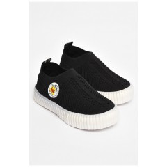 Мокасини дитячі чорного кольору текстиль 203654L