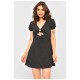 Платье женское черного цвета с принтом 203748L