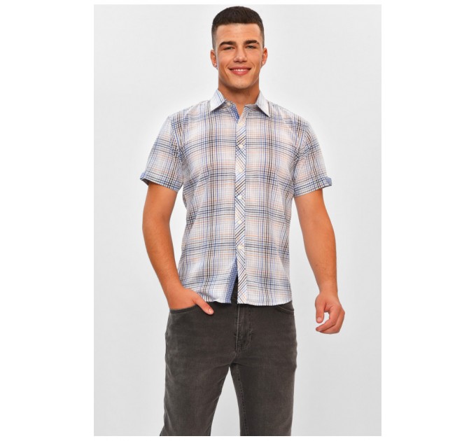 Сорочка чоловіча білого кольору з принтом 203886L