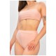 Купальник жіночий однотонний світло-рожевого кольору 204182L
