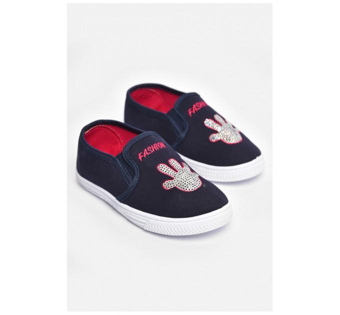 Мокасини дитячі для дівчинки темно-синього кольору 204376L