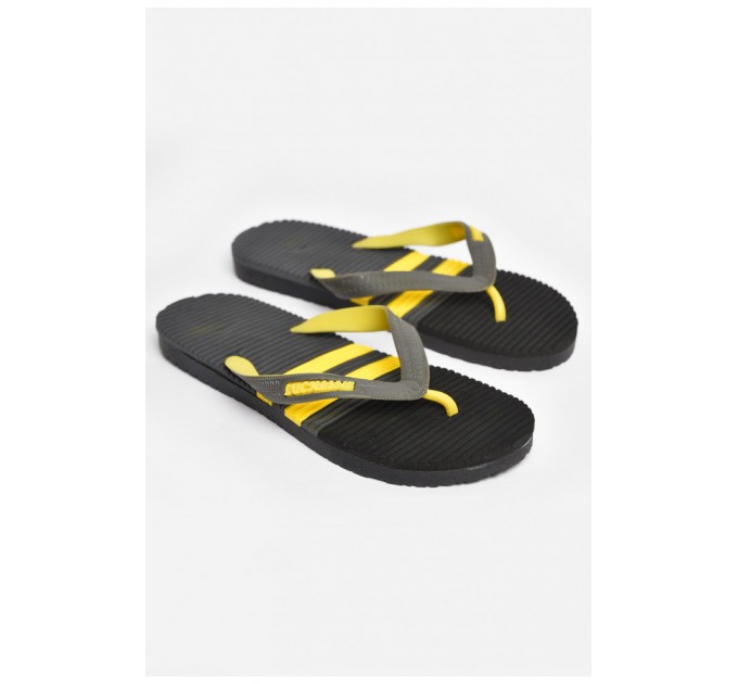 В`єтнамки чоловічі чорного кольору в жовту смужку 204396L