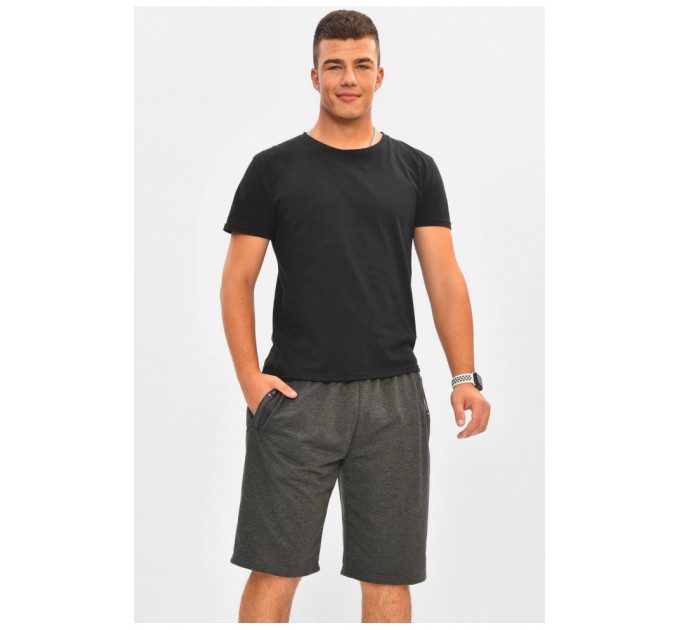 Шорты мужские батальные темно-серого цвета 204553L