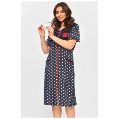 Халат жіночий батальний темно-синього кольору з принтом 204598L