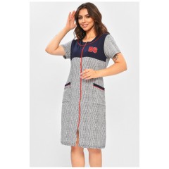 Халат женский батальный темно-синего цвета с принтом 204601L