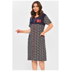 Халат женский батальный темно-синего цвета с принтом 204603L