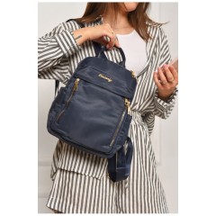 Рюкзак жіночий однотонний темно-синього кольору 204653L