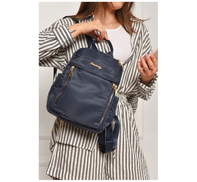 Женский рюкзак однотонный темно-синего цвета 204653L