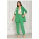 Костюм жіночий однотонний зеленого кольору 204680L