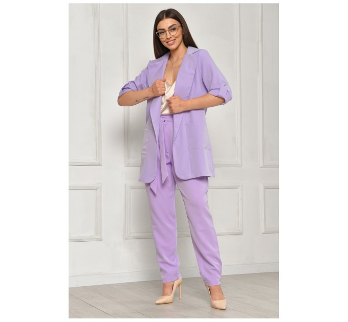 Костюм женский батальный лилового цвета 204681L