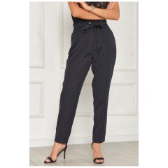 Штани жіночі однотонні темно-синього кольору 204698L