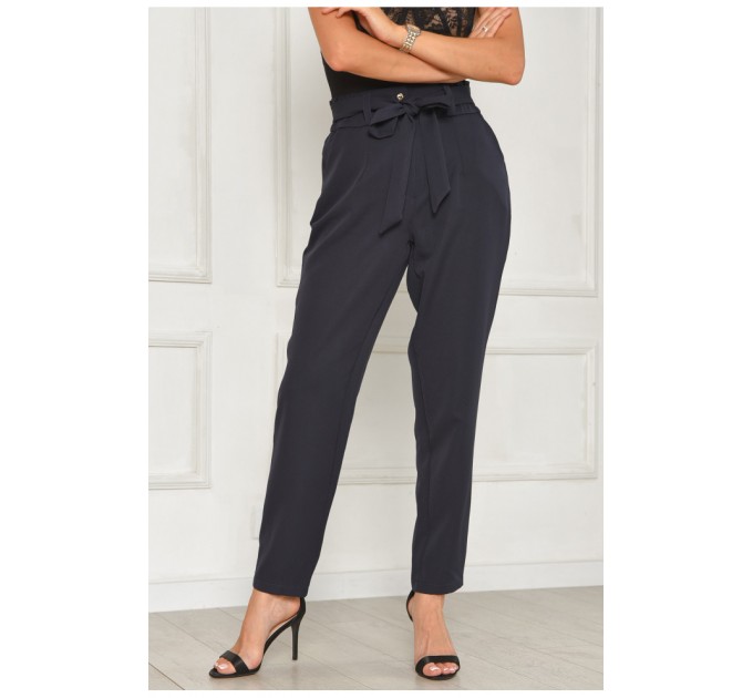 Брюки женские однотонные темно-синего цвета 204698L