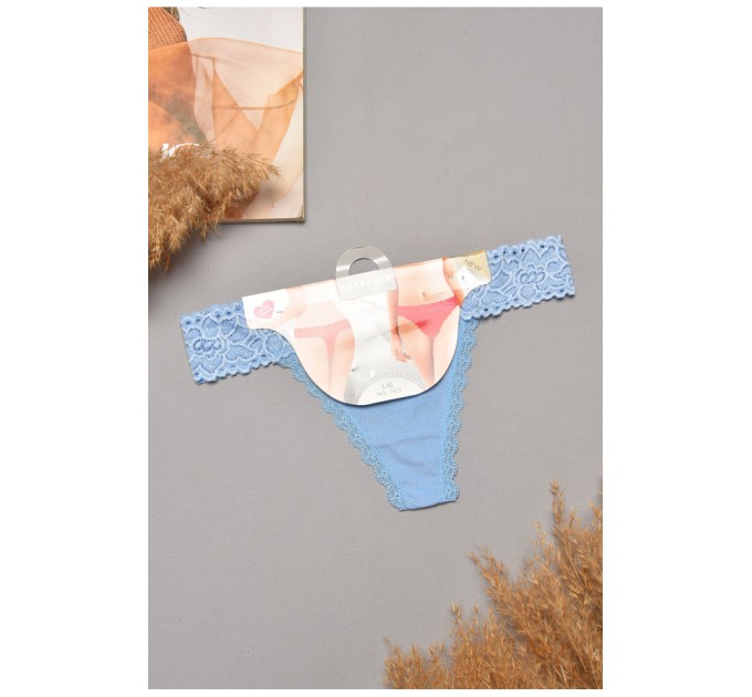 Стрінги жіночі однотонні блакитного кольору 204783L