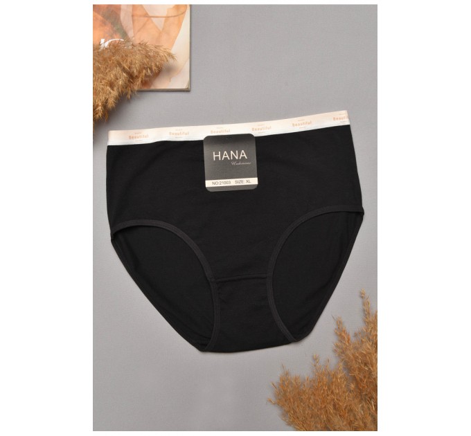 Трусы женские полубатальные черного цвета 204801L