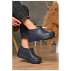 Калоші жіночі утеплені темно-синього кольору 204944L