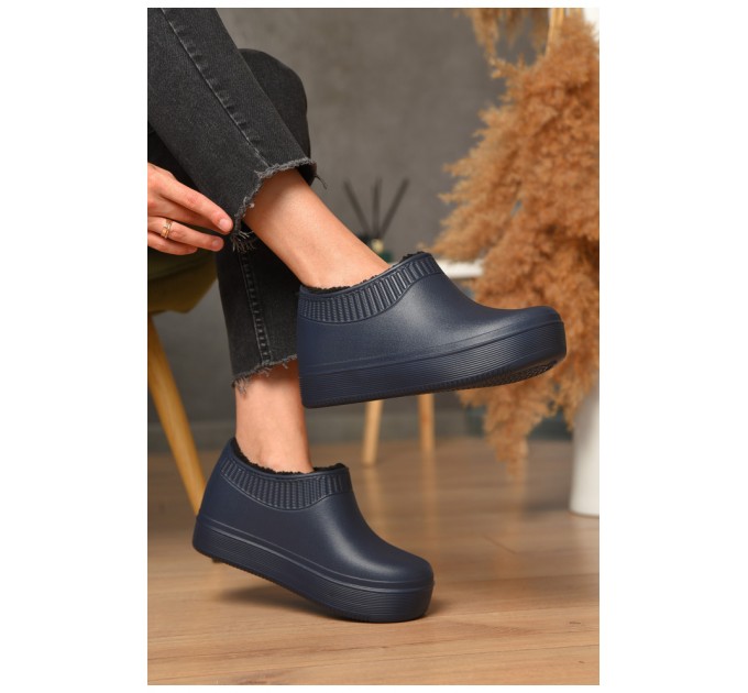 Калоші жіночі утеплені темно-синього кольору 204944L