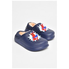 Галоші дитячі без задника утеплені темно-синього кольору 205072L