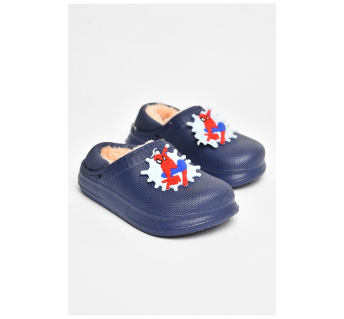 Галоші дитячі без задника утеплені темно-синього кольору 205072L