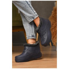 Калоші жіночі на хутрі синього кольору 205380L