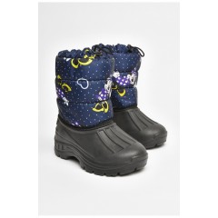 Дутики дитячі зима на хутрі темно-синього кольору 205418L