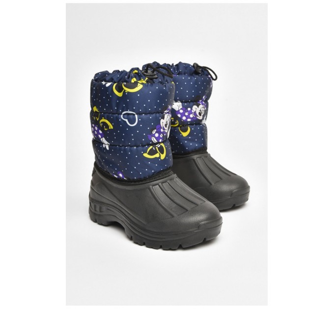 Дутики дитячі зима на хутрі темно-синього кольору 205418L