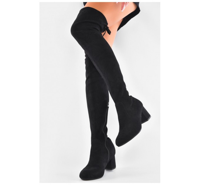 Ботфорты женские демисезонные черного цвета 205699L