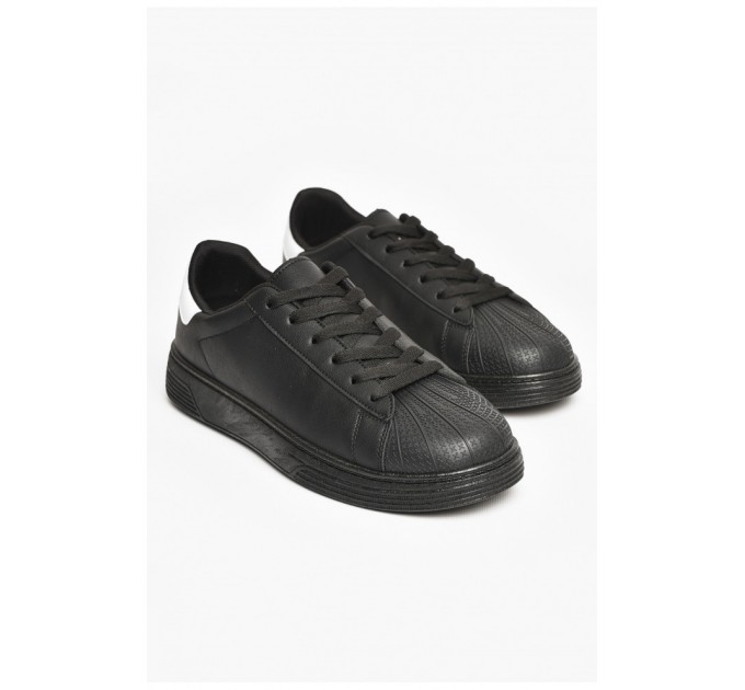 Кросівки чоловічі чорного кольору на шнурівці 205774L