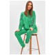 Спортивний костюм жіночий зеленого кольору з принтом 205851L