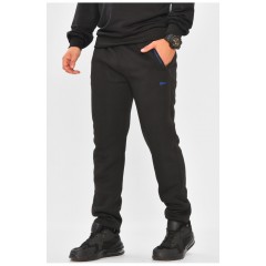 Спортивні штани чоловічі на флісі чорного кольору 205879L