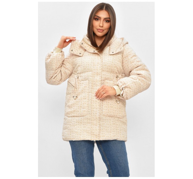 Куртка жіноча демісезонна молочного кольору 206069L
