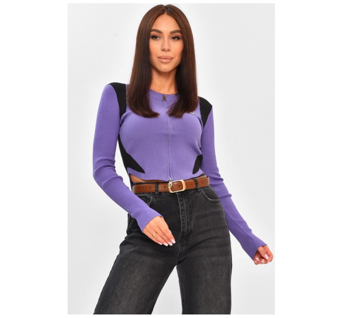 Кофта жіноча на блискавці фіолетового кольору 206262L