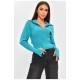 Кофта жіноча на блискавці бірюзового кольору 206263L