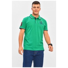 Футболка чоловіча поло зеленого кольору з принтом 206299L Футболка чоловіча поло зеленого кольору з принтом 206299L