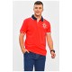 Футболка чоловіча поло червоного кольору з принтом 206301L