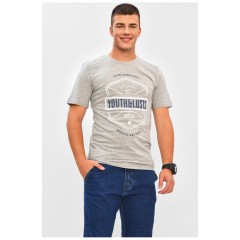 Футболка чоловіча сірого кольору з принтом 206345L